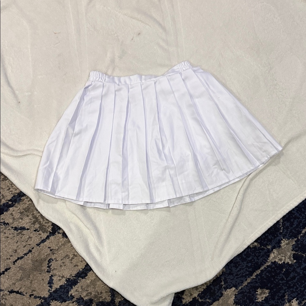Pleated White Women's Skirt